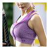 Breathable Letters Bra Shockproof Wireless Fitness Yoga Sports   purple