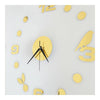 Creative Horloge Murale 3d Petit Oiseau Feuille Miroir Chiffre Argent