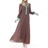 Muslim Chiffon Long Dress Sunday Clothes polyester (dacron) Twany Robe