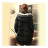 Woman Winter Thick Loose Middle Long Down Coat    black