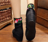 Four Shoelace Vintage Beijing Cloth Shoes Embroidered Boots   macrame black thin