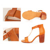 High Thick Heel Sandals Open Toe T Shape Strap