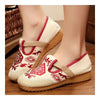Flax Embroidered Old Beijing Cloth Shoes   red