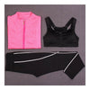 Woman Running Sports Fitness Yoga Clothes 3pcs Set   rose