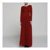 Splicing Chiffon Wine Red Floor-length Long Dress   S