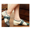Square Dance Old Beijing Cloth Embroidered Shoes   beige