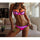 NEOPRENE Colorful T-back Bikini Swimwear Swimsuit Bathing Suit  pink