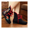 Vintage Beijing Cloth Shoes Embroidered Boots 12-01   black  35