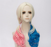 Suicide Squad Harley Quinn Tono 3 Color Ondulación Rizado Cosplay Peluca