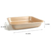 Horno Plato Antiadherente para Hornear Tool Cuadrado Dorado 21.3x21.3x3.7cm (