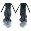 Wig Horsetail Black to Granny Grey Curled