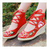 Old Beijing Cloth Embroidered Shoes Classical   red