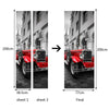 New 3D DIY PVC Waterproof  Door Wall Mural Sticker Red Car qd038