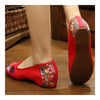Goldfish Beijing Embroiderede Cloth Shoes Cowhells   red