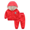 Kleinkinder Baby Jungen Mädchen Warm Dicke Baumwolle Sakko Anzug Rot 66cm