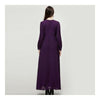 Muslim Single-breasted Vintage Big Peplum Dress   purple   M