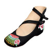 Old Beijing Cloth Embroidered Shoes Round Toe