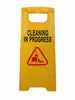 Caution Cleaning IN Progress Double Side Warning Board Bright Yellow Plastic