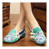 Peach Flower Old Beijing Embroidered Cloth Shoes