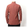 Flax Slant Opening Plate Button Stand Collar Coat  coffee