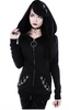 Black Witch Craft Punk Gothic Loop Fleece Hoodie Sweatshirt Top Plus Size