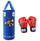 Kids Teenager Boxing Free Combat Gloves  Punch Bag blue gloves  red punch bag