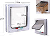4 Way Lockable Cat Kitty Pet Safe Flap Door White Brown Size L