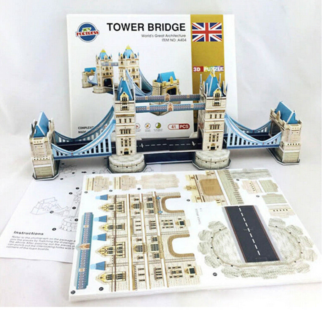 Educational 3D Model Puzzle Jigsaw London Tower Bridge DIY Toy