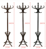 Coat Rack Stand 12 Hooks Wooden Walnut