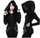 Black Witch Craft Punk Gothic Loop Fleece Hoodie Sweatshirt Top Plus Size
