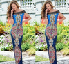 Sexy Boho Hombros Descubiertos Motivo Cachemira Vacaciones Vestido Largo