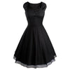 Vintage Hepburn Style Sleeveless Solid Color Dress   black