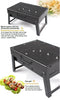 Portable Acier Noir Poêle Inoxydable Charbon Stoves Combustion Petit Pliable
