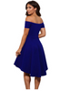 Noir Sexy Épaule Découverte Ourlet Asymétrique Boutique Robe Soirée