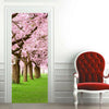 Neuf 3d Diy PVC Imperméable Porte Autocollant Mural Sakura Arbre Qd009