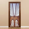 Porte Autocollant Neuf 3d Diy PVC Imperméable Décoration Murale Pont de Brooklyn