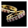 Colorido Circonita Pendientes 18Ct Oro Platino