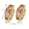 18K Gold Galvanized Colorful Zircon Earrings