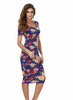 Hot Women Floral Print Slim Dress Bandage Bodycon Stretch Mini Pencil Dress