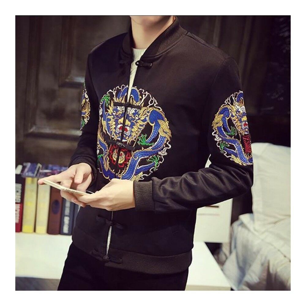 Man Cloth Chinese Style Dragon Embroidery Jacket