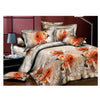 3d Fleur dessus de Lit / Couverture Bâche 4pc Set Coton Poncé 027