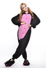 Adulte Unisexe Pyjama Costume Cosplay Animal une Pièce Combinaison Noire Cochon