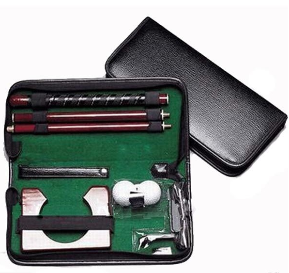 Wood Golf Putter Set With Leather Bag Indoor Golf Putter Sets