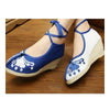 Alt Peking Bestickt Stoff Schuhe Atmungsaktiv