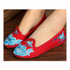 Old Beijing Cloth Embroidered Shoes Small White Flowers Loafer dancing Shoes