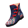 Vintage Peking Stoff Schuhe Bestickt Stiefel 12-02