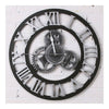 Vintage Industriel Loft Bois Embrayage Horloge Mural Argent