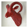 Sheep Head Wall Hanging Decoration Plastic   red