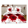 3D Flower Bed Quilt/Duvet Sheet Cover 4PC Set Cotton Sanded 032