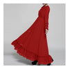 Big Peplum Floor-length Pleat Court Dress   red   S